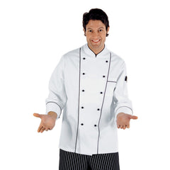 Giacca Cuoco Profilata Isacco – Bottoni Antipanico, Unisex, Cotone