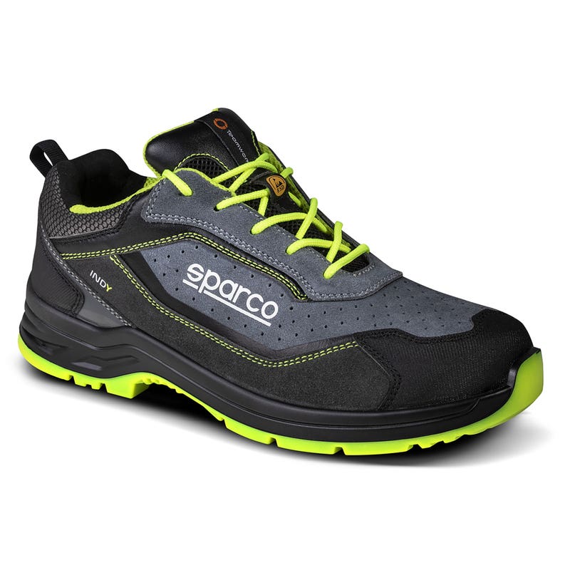 Carica immagine in Galleria Viewer, Scarpe Antinfortunistiche S1PS Sparco Indy Texas ESD SR FO LG Pelle Scamosciata Traforata