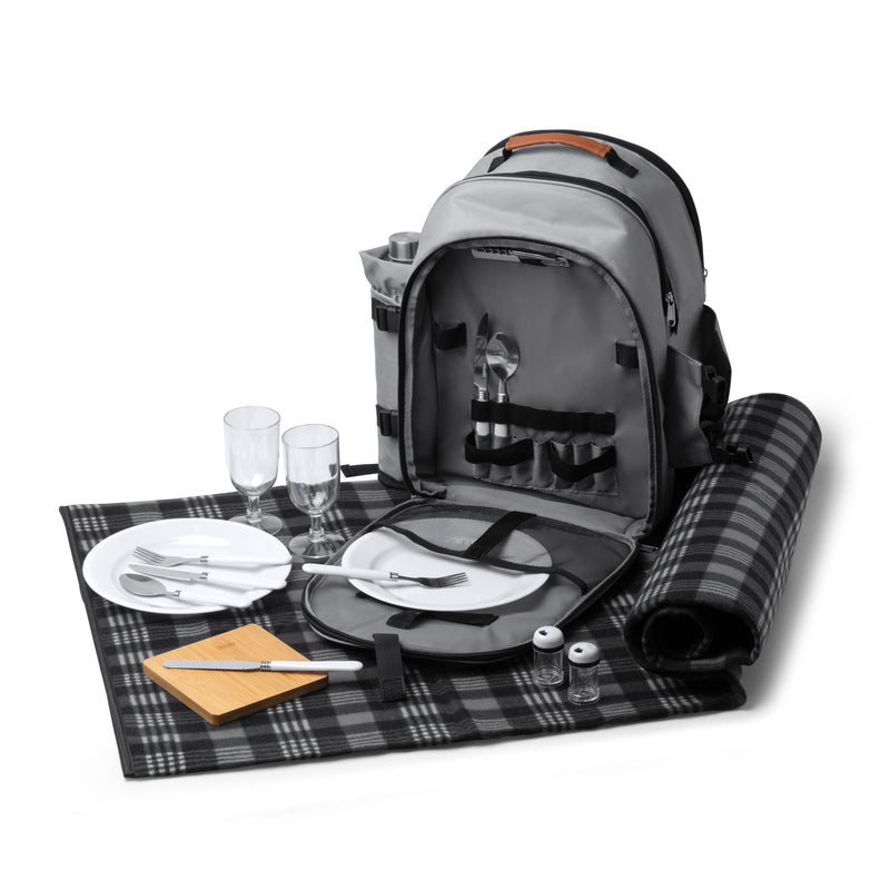 Carica immagine in Galleria Viewer, Zaino da Picnic in RPET con Coperta e Set Posate per 2 Persone STAMINA GARTEN MO1348