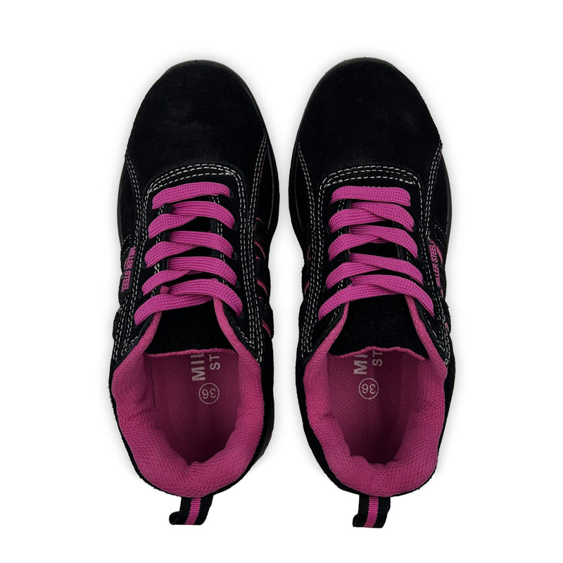 Carica immagine in Galleria Viewer, Scarpe Antinfortunistiche Donna da Lavoro Leggere Miller Steel S1P SRC Basse – Nero