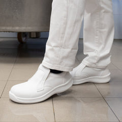 Scarpe Antinfortunistiche da Lavoro Uomo Donna Chef-Cuoco-Cucina-Gastronomia-Macellaio-Pasticcere-Panifici-Cameriere Alba&n W10 S2 bianco