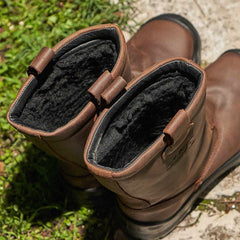 Stivali da Lavoro Antinfortunistici S3 Imbottiti Invernali Impermeabili in Pelle – Uomo Donna | Alba&n CF121SLK Marrone