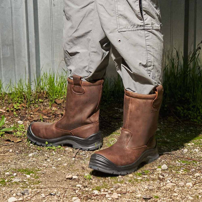 Carica immagine in Galleria Viewer, Stivali da Lavoro Antinfortunistici S3 Imbottiti Invernali Impermeabili in Pelle – Uomo Donna | Alba&n CF121SLK Marrone