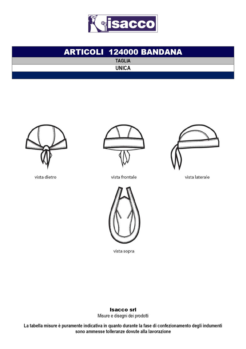 Carica immagine in Galleria Viewer, Bandana Unisex Isacco Regolabile con Lacci per Cucina e Ristorazione