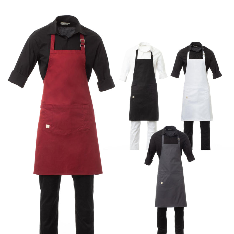 Carica immagine in Galleria Viewer, Grembiule unisex con pettorina regolabile tasca centrale Taglia Unica Personalizzabile Payper Bistrot