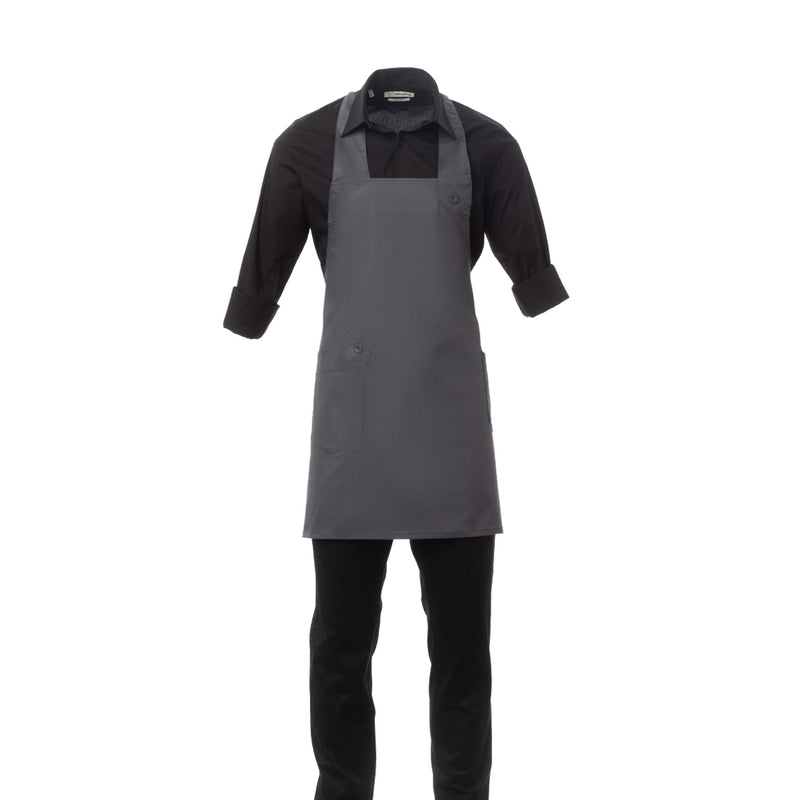 Carica immagine in Galleria Viewer, Grembiule unisex con pettorina regolabile tasche con bottone Taglia Unica Personalizzabile Payper Brasserie