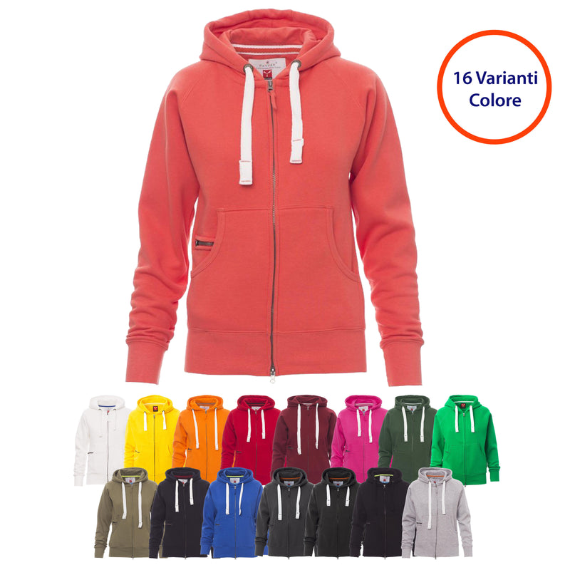 Carica immagine in Galleria Viewer, Felpa Donna Zip Intera con Cappuccio Payper Dallas+ Lady