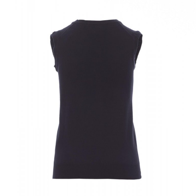 Carica immagine in Galleria Viewer, Maglione Smanicato Donna Scollo a V Cotone Lana Payper Desk Lady