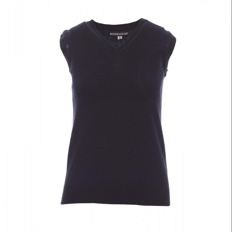 Carica immagine in Galleria Viewer, Maglione Smanicato Donna Scollo a V Cotone Lana Payper Desk Lady