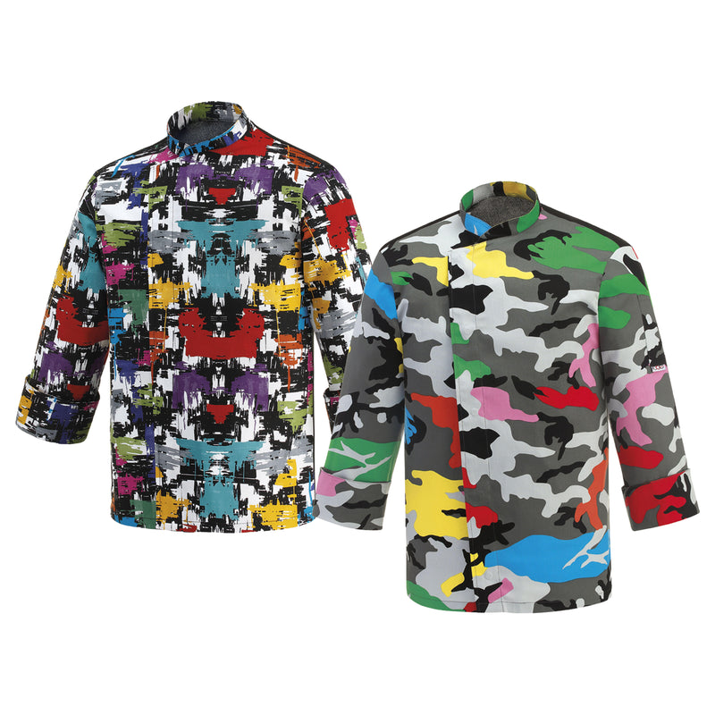 Carica immagine in Galleria Viewer, Giacca Cuoco Unisex Manica Lunga Egochef Fantasy Cotone