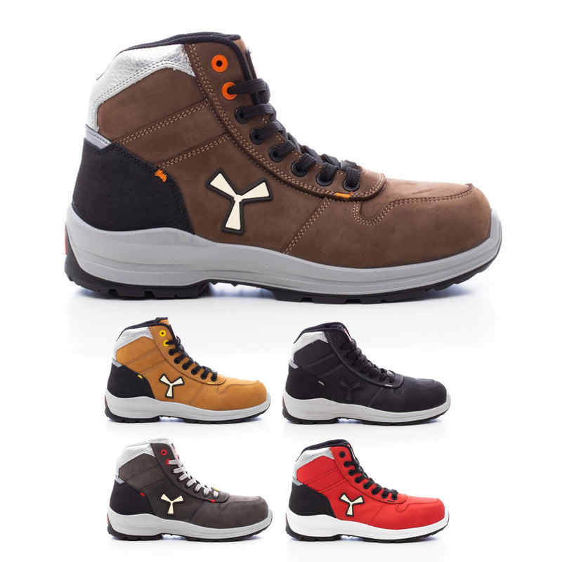 Carica immagine in Galleria Viewer, Scarpe antinfortunistiche Donna alte pelle nabuk resistenti S3-NBK Payper Get Force Mid LD