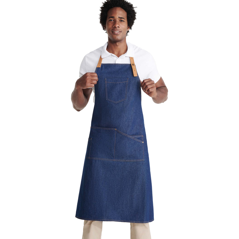 Carica immagine in Galleria Viewer, Grembiule in Jeans Unisex con Tasche e Bottoni 92×98 cm Roly Batali
