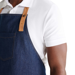 Roly Batali – Grembiule in Jeans Personalizzabile con Tasche e Bottoni (Unisex) – 92×98 cm