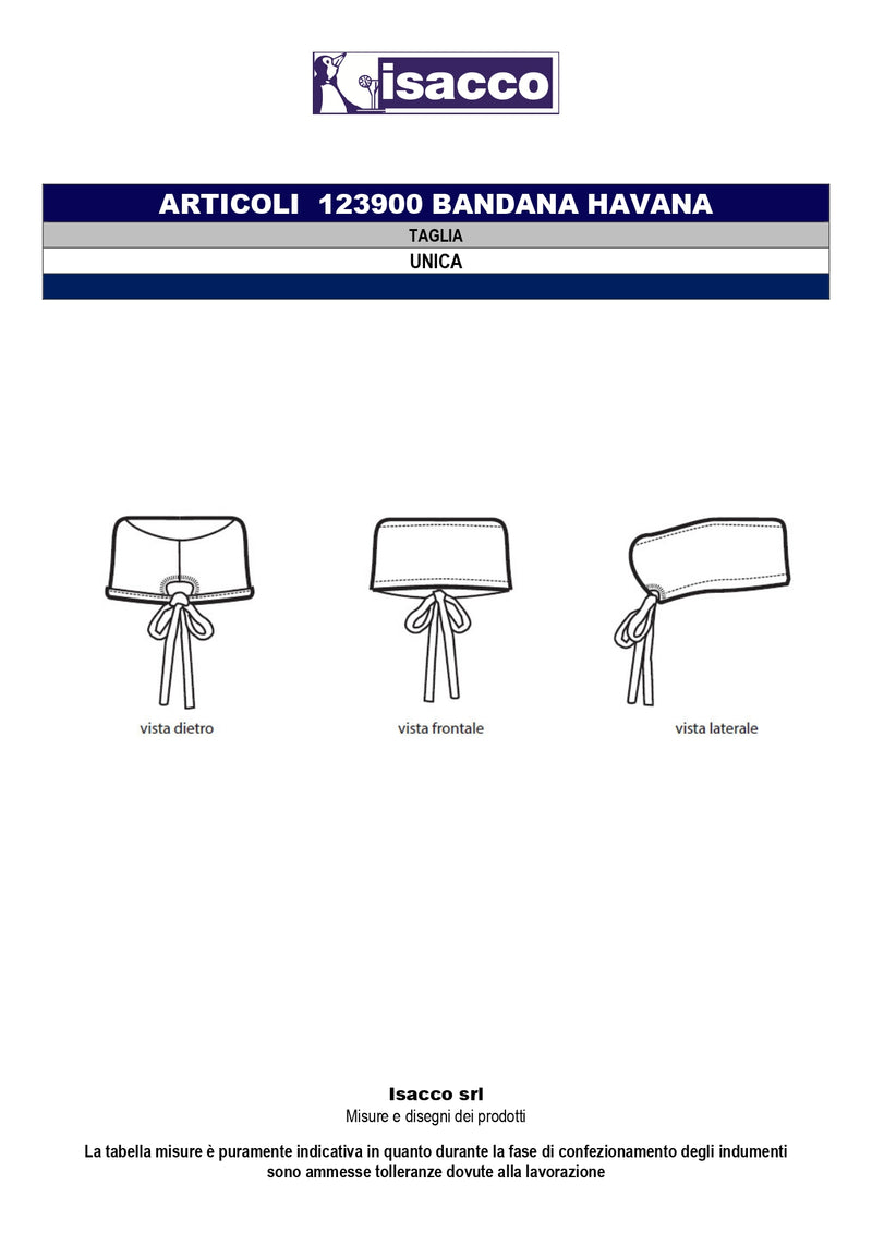 Carica immagine in Galleria Viewer, Bandana Havana Unisex Isacco 100% Cotone per Sanità e Ristorazione