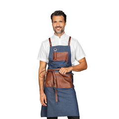 Grembiule con Pettorina Isacco Bristol Unisex – Regolabile con Bretelle in Pelle, 2 Tasche