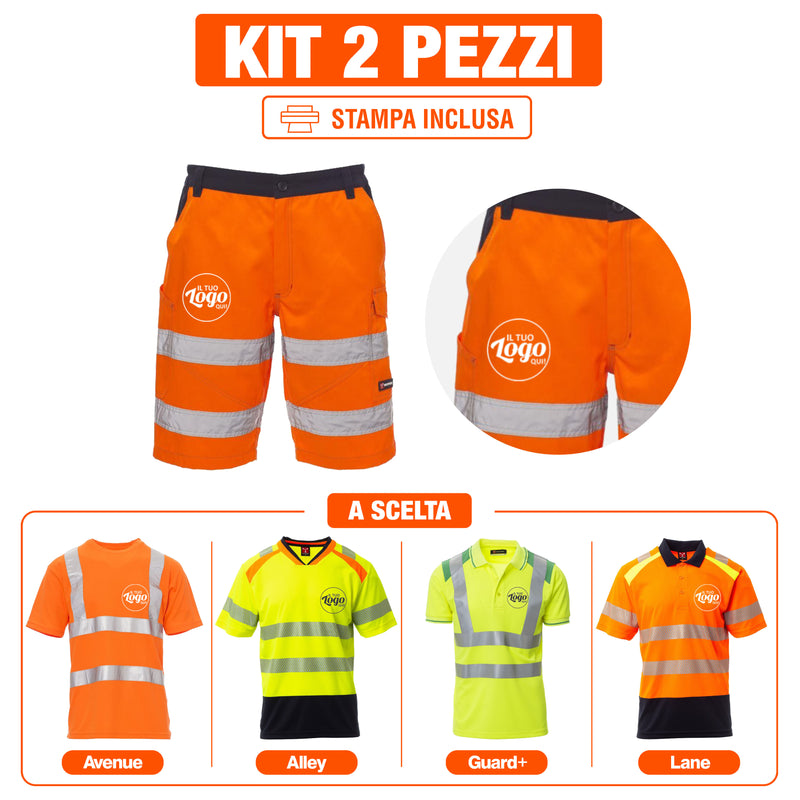 Carica immagine in Galleria Viewer, Kit Hi-Vis Craft Payper 2 Pezzi - Bermuda Craft + T-Shirt o Polo Alta Visibilità a Scelta