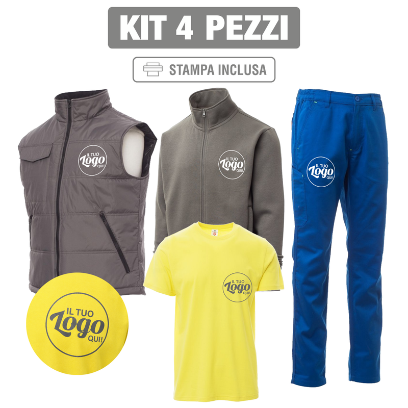 Carica immagine in Galleria Viewer, Kit Payper Active 4 Pezzi Personalizzato – Gilet Star, T-Shirt Print, Felpa Hoover e Pantalone Engine