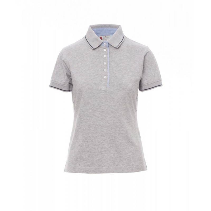 Carica immagine in Galleria Viewer, Polo Donna TAGLIA-M Donna Sfiancata Fashion Oxford Payper Leeds Grigio Melange/Blu Navy Outlet
