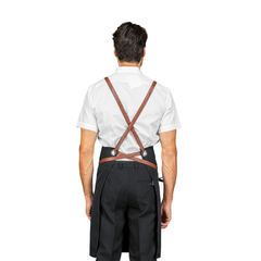 Grembiule con Pettorina Isacco Bristol Unisex – Regolabile con Bretelle in Pelle, 2 Tasche