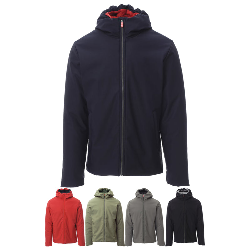 Carica immagine in Galleria Viewer, Giubbotto Invernale Imbottito Uomo Softshell con Cappuccio Payper Oregon Personalizzabile