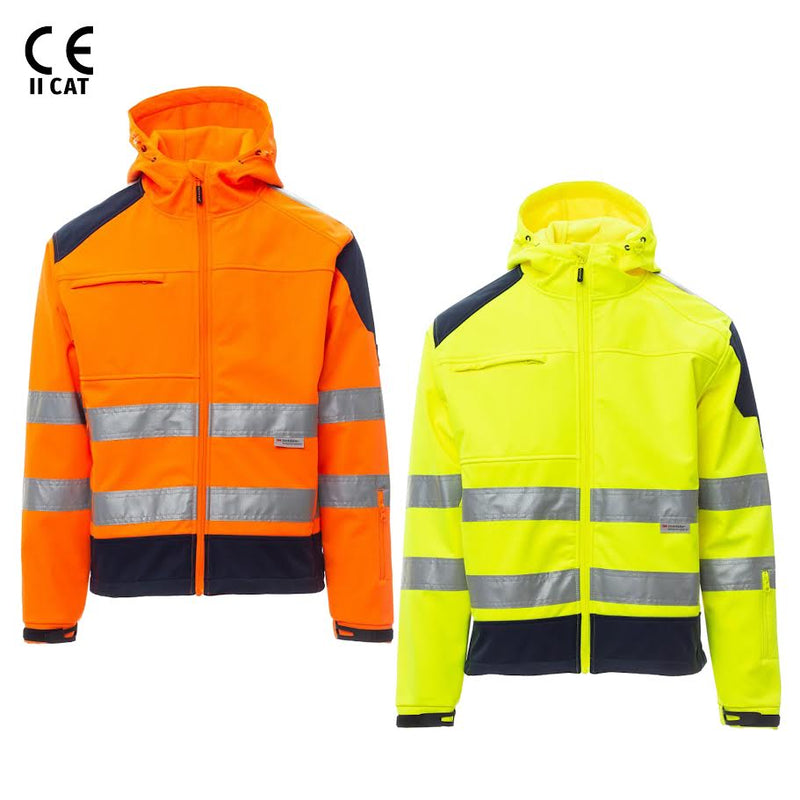 Carica immagine in Galleria Viewer, Giacca Alta Visibilità Softshell Bicolore Impermeabile Antivento Payper Shine 2.0