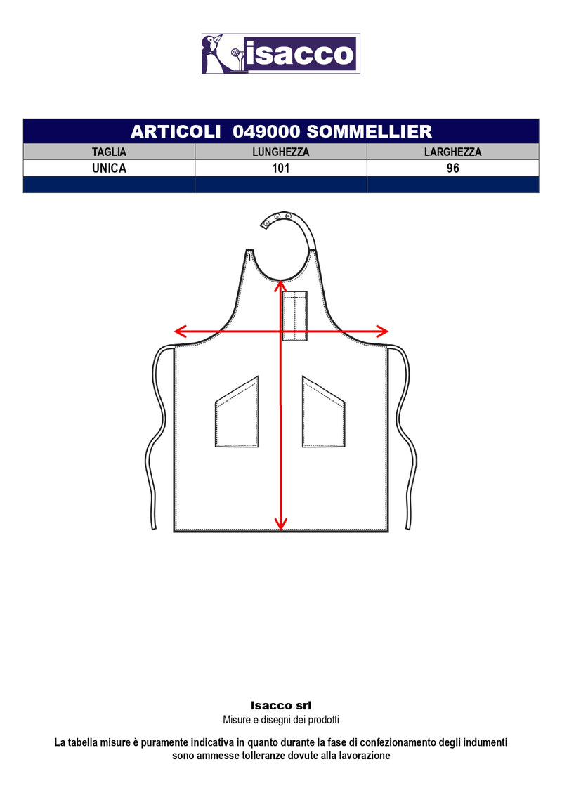 Carica immagine in Galleria Viewer, Grembiule Sommelier Unisex Isacco con Pettorina Regolabile e Tasche