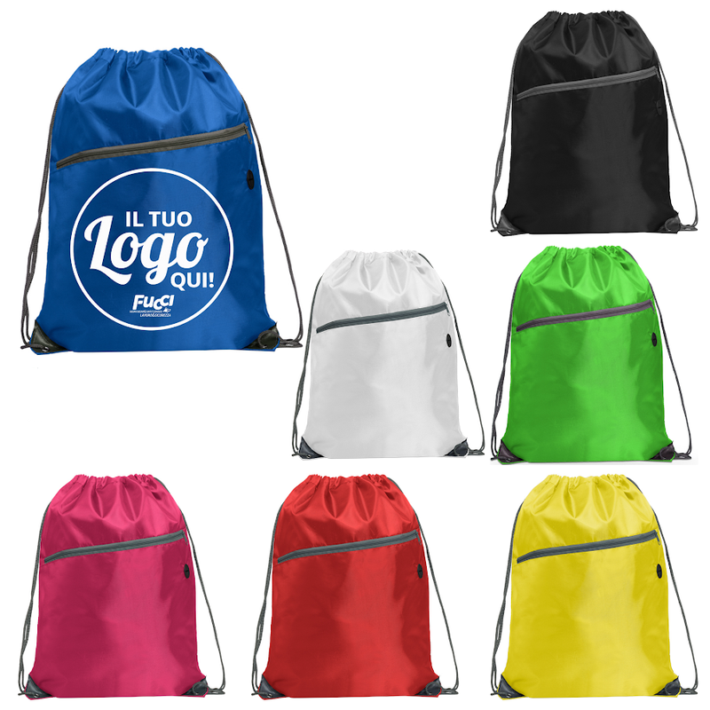 Carica immagine in Galleria Viewer, Vendita Multipla Sacca con Coulisse Stamina NINFA 7152 con tasca frontale e stampa inclusa