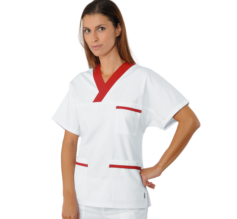 Carica immagine in Galleria Viewer, Casacca Unisex Collo a V Isacco con Inserto Mezza Manica - Sanitaria