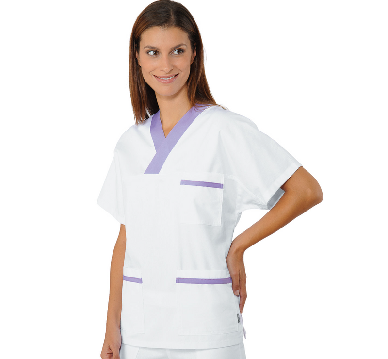 Carica immagine in Galleria Viewer, Casacca Unisex Collo a V Isacco con Inserto Mezza Manica - Sanitaria