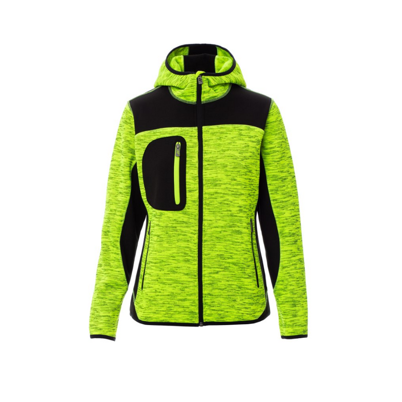 Carica immagine in Galleria Viewer, Giacca Softshell Donna TAGLIA-S con Cappuccio e Inserti a Contrasto Payper Trip Lady Giallo Fluo/Nero Outlet