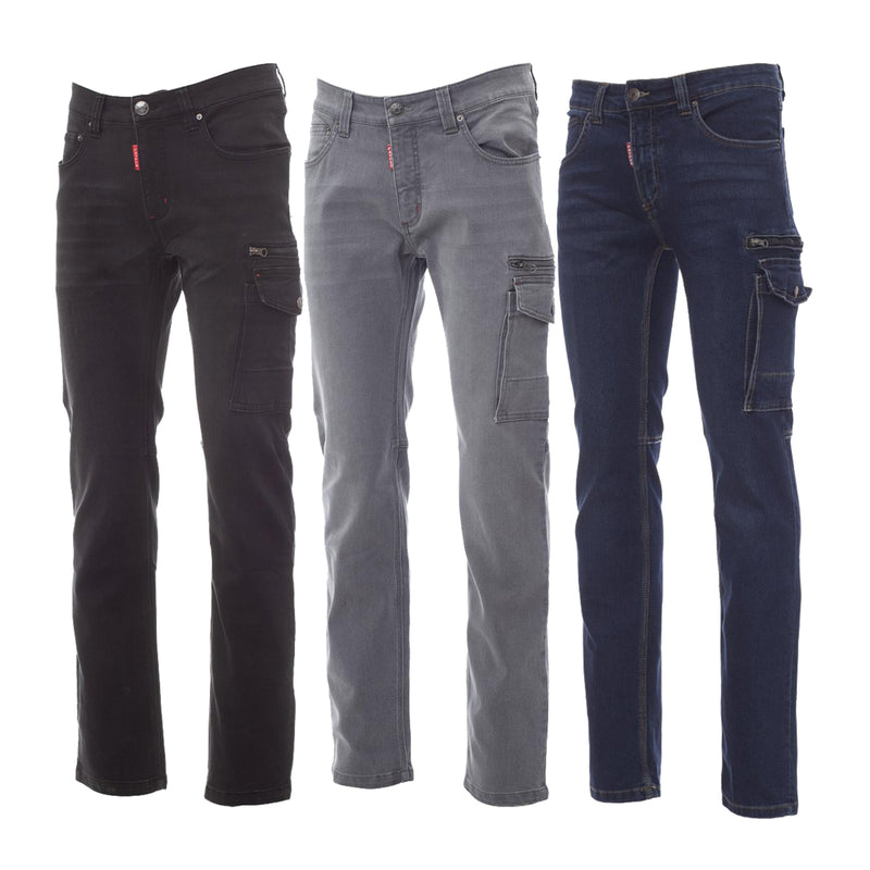 Carica immagine in Galleria Viewer, Pantaloni Jeans Multitasche da lavoro Denim Stretch Elasticizzati Uomo Payper West