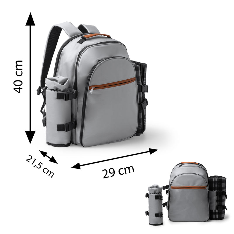 Carica immagine in Galleria Viewer, Zaino da Picnic in RPET con Coperta e Set Posate per 2 Persone STAMINA GARTEN MO1348