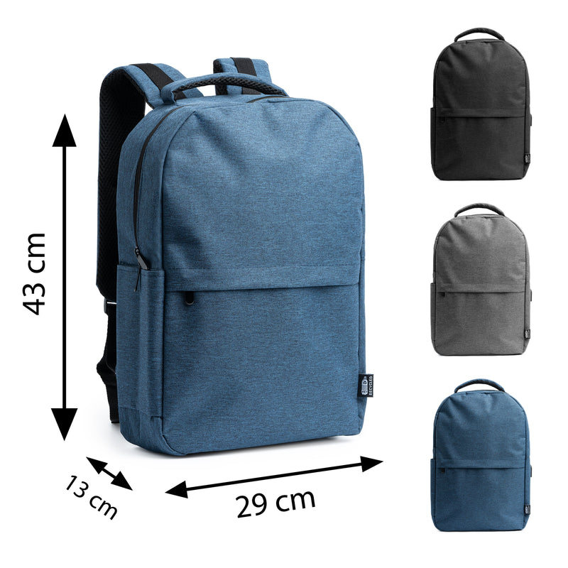 Carica immagine in Galleria Viewer, Zaino Mélange in RPET con USB Integrata 15 Litri STAMINA GREGOR MO7139