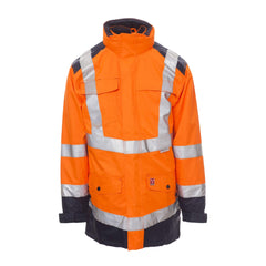 Parka Bicolore 4in1 in Alta Visibilità da Lavoro con Cappuccio Invernale Payper Hisafe