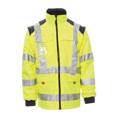 Parka Bicolore 4in1 in Alta Visibilità da Lavoro con Cappuccio Invernale Payper Hisafe