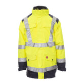 Parka Bicolore 4in1 in Alta Visibilità da Lavoro con Cappuccio Invernale Payper Hisafe