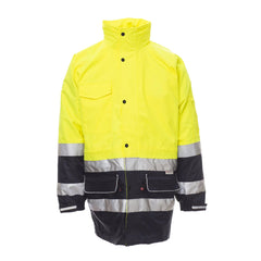 Parka Bicolore in Alta Visibilità da Lavoro con Cappuccio Payper Security Personalizzabile