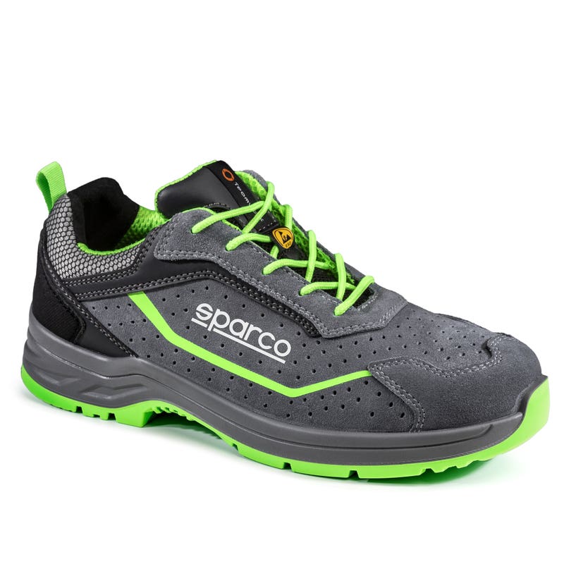 Carica immagine in Galleria Viewer, Scarpe Antinfortunistiche S1PS Sparco Felix ESD SR FO LG Pelle Scamosciata Traforata
