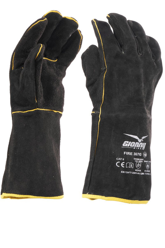 12 Paia Guanti per Saldatori in Crosta Bovina 34 cm Payper FIRE 307G