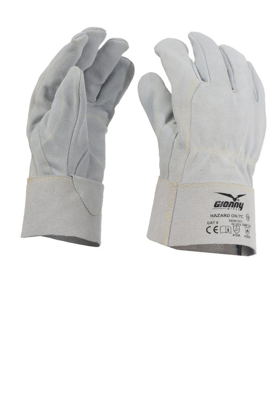 12 Paia Guanti in Crosta Bovina con Doppio Palmo Payper HAZARD OK/7C