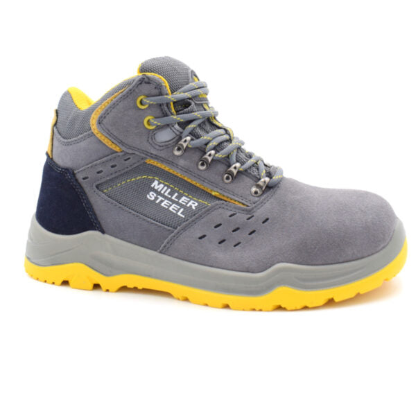 Carica immagine in Galleria Viewer, Scarpe Antinfortunistiche Alte Leggere Miller Steel S1P SRC – Grigie Uomo Donna
