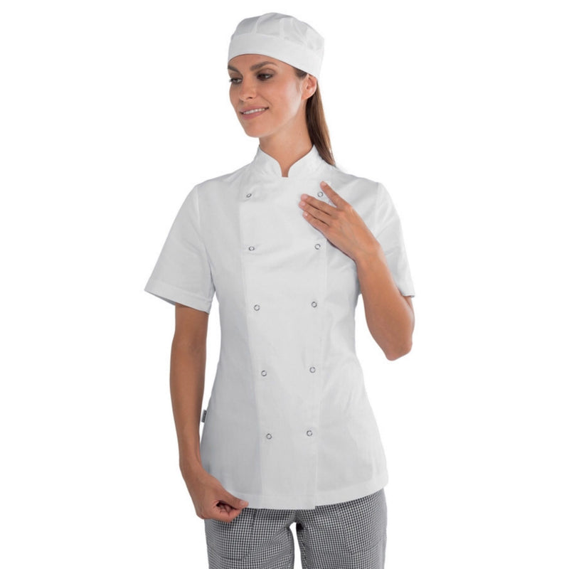 Carica immagine in Galleria Viewer, Giacca Chef Lady Isacco Mezza Manica con Bottoni a Pressione
