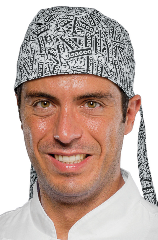 Bandana Unisex Isacco Regolabile con Lacci per Cucina e Ristorazione