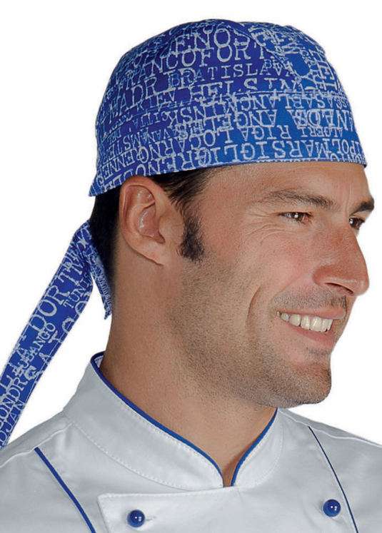 Bandana Unisex Isacco Regolabile con Lacci per Cucina e Ristorazione