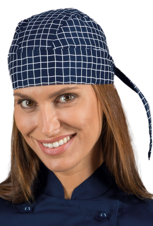 Bandana Unisex Isacco Regolabile con Lacci per Cucina e Ristorazione