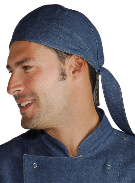 Bandana Unisex Isacco Regolabile con Lacci per Cucina e Ristorazione
