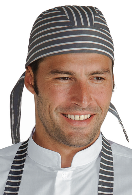 Bandana Unisex Isacco Regolabile con Lacci per Cucina e Ristorazione