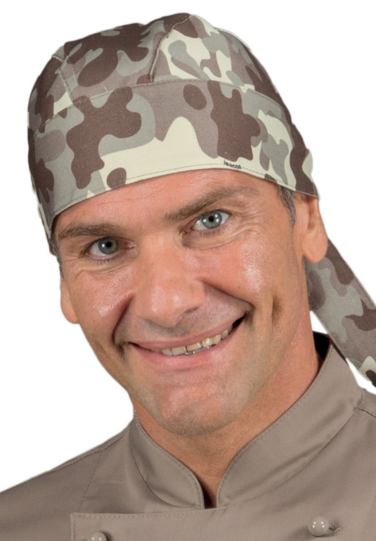 Bandana Unisex Isacco Regolabile con Lacci per Cucina e Ristorazione