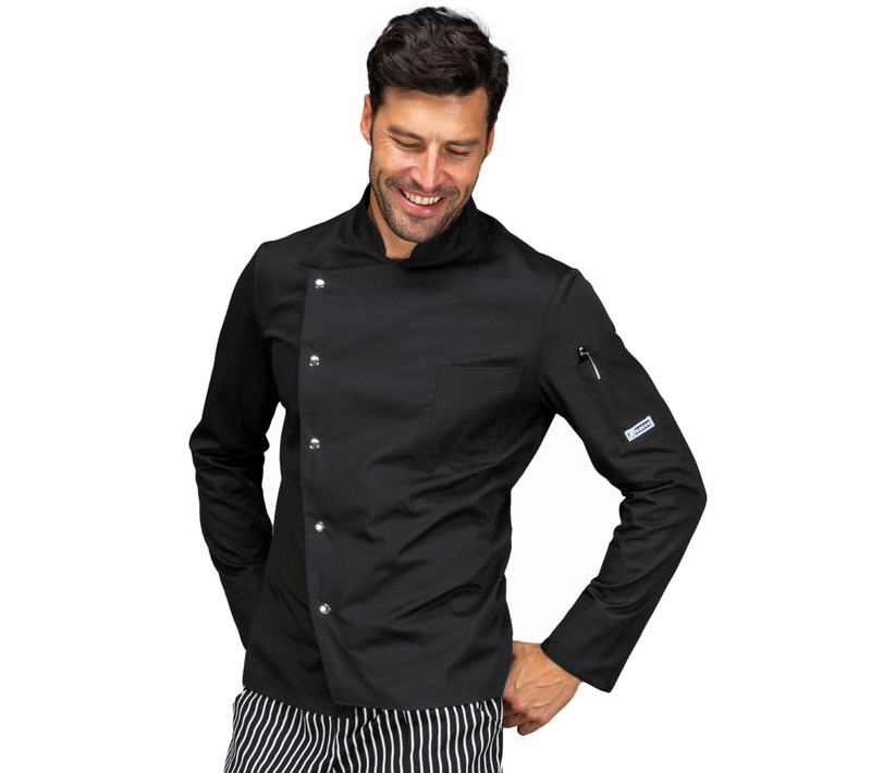 Carica immagine in Galleria Viewer, Giacca Cuoco Unisex Manica Lunga Isacco Belfast Slim Professionale
