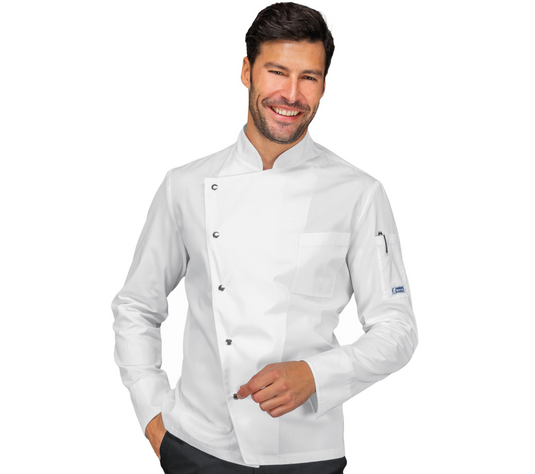 Giacca Cuoco Unisex Manica Lunga Isacco Belfast Slim Professionale